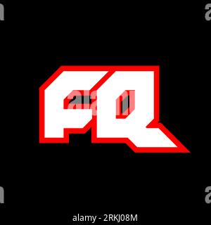 FQ logo design, initial FQ letter design with sci-fi style. FQ logo for game, esport, Technology, Digital, Community or Business. F Q sport modern Ita Stock Vector