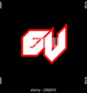 EV logo design, initial EV letter design with sci-fi style. EV logo for game, esport, Technology, Digital, Community or Business. E V sport modern Ita Stock Vector