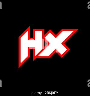 HX logo design, initial HX letter design with sci-fi style. HX logo for game, esport, Technology, Digital, Community or Business. H X sport modern Ita Stock Vector