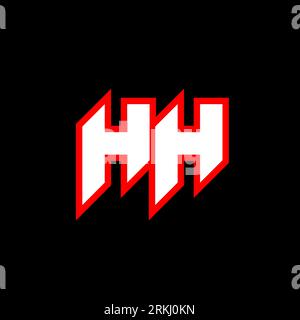 HH logo design, initial HH letter design with sci-fi style. HH logo for game, esport, Technology, Digital, Community or Business. H H sport modern Ita Stock Vector