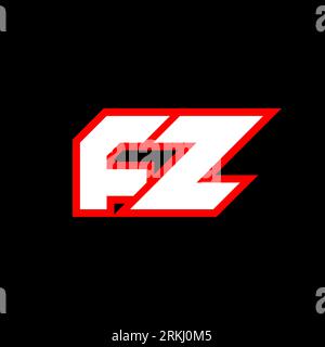 FZ logo design, initial FZ letter design with sci-fi style. FZ logo for game, esport, Technology, Digital, Community or Business. F Z sport modern Ita Stock Vector