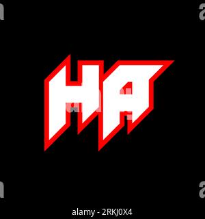 HA logo design, initial HA letter design with sci-fi style. HA logo for game, esport, Technology, Digital, Community or Business. H A sport modern Ita Stock Vector