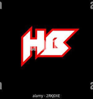 HB logo design, initial HB letter design with sci-fi style. HB logo for game, esport, Technology, Digital, Community or Business. H B sport modern Ita Stock Vector