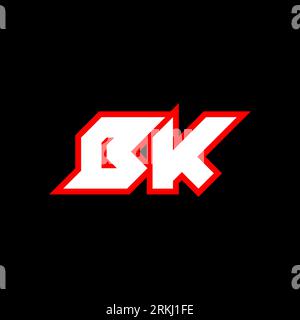BK logo design, initial BK letter design with sci-fi style. BK logo for game, esport, Technology, Digital, Community or Business. B K sport modern Ita Stock Vector
