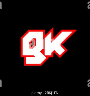 GK logo design, initial GK letter design with sci-fi style. GK logo for game, esport, Technology, Digital, Community or Business. G K sport modern Ita Stock Vector
