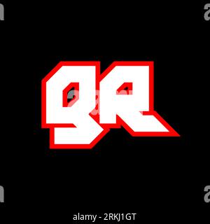 GR logo design, initial GR letter design with sci-fi style. GR logo for game, esport, Technology, Digital, Community or Business. G R sport modern Ita Stock Vector