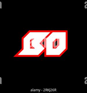 BO logo design, initial BO letter design with sci-fi style. BO logo for game, esport, Technology, Digital, Community or Business. B O sport modern Ita Stock Vector