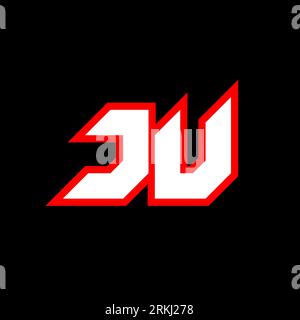 JU logo design, initial JU letter design with sci-fi style. JU logo for game, esport, Technology, Digital, Community or Business. J U sport modern Ita Stock Vector