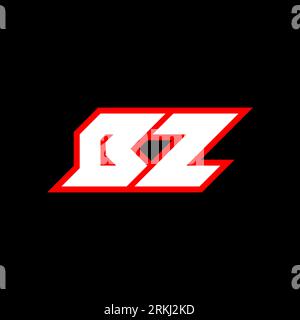 BZ logo design, initial BZ letter design with sci-fi style. BZ logo for game, esport, Technology, Digital, Community or Business. B Z sport modern Ita Stock Vector