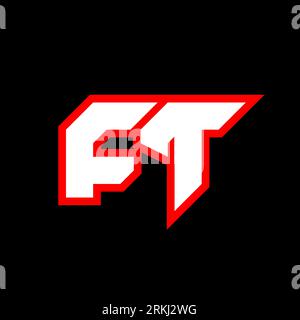 FT logo design, initial FT letter design with sci-fi style. FT logo for game, esport, Technology, Digital, Community or Business. F T sport modern Ita Stock Vector