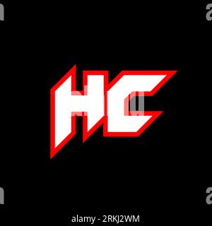 HC logo design, initial HC letter design with sci-fi style. HC logo for game, esport, Technology, Digital, Community or Business. H C sport modern Ita Stock Vector