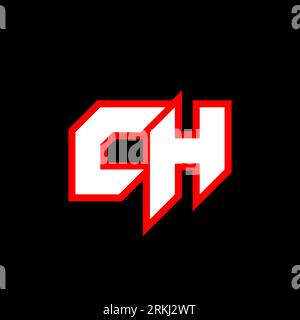 CH logo design, initial CH letter design with sci-fi style. CH logo for game, esport, Technology, Digital, Community or Business. C H sport modern Ita Stock Vector