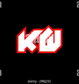 KW logo design, initial KW letter design with sci-fi style. KW logo for game, esport, Technology, Digital, Community or Business. K W sport modern Ita Stock Vector