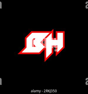 BH logo design, initial BH letter design with sci-fi style. BH logo for game, esport, Technology, Digital, Community or Business. B H sport modern Ita Stock Vector