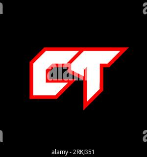 CT logo design, initial CT letter design with sci-fi style. CT logo for game, esport, Technology, Digital, Community or Business. C T sport modern Ita Stock Vector