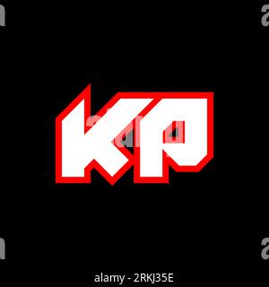 KP logo design, initial KP letter design with sci-fi style. KP logo for game, esport, Technology, Digital, Community or Business. K P sport modern Ita Stock Vector