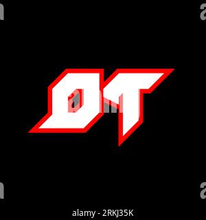 DT logo design, initial DT letter design with sci-fi style. DT logo for game, esport, Technology, Digital, Community or Business. D T sport modern Ita Stock Vector