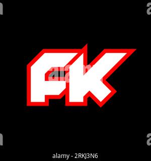 FK logo design, initial FK letter design with sci-fi style. FK logo for game, esport, Technology, Digital, Community or Business. F K sport modern Ita Stock Vector