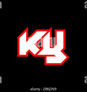 KY logo design, initial KY letter design with sci-fi style. KY logo for game, esport, Technology, Digital, Community or Business. K Y sport modern Ita Stock Vector