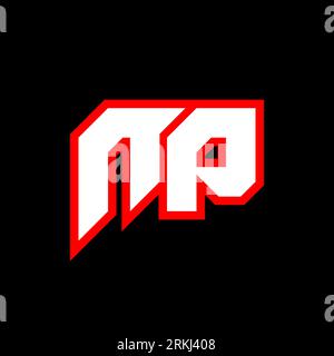 NP logo design, initial NP letter design with sci-fi style. NP logo for game, esport, Technology, Digital, Community or Business. N P sport modern Ita Stock Vector
