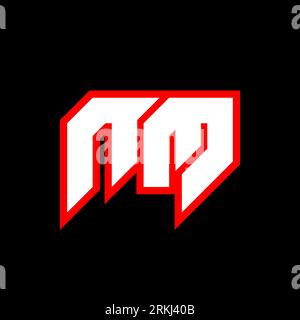 NM logo design, initial NM letter design with sci-fi style. NM logo for game, esport, Technology, Digital, Community or Business. N M sport modern Ita Stock Vector