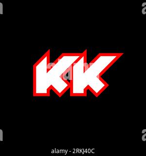 KK logo design, initial KK letter design with sci-fi style. KK logo for game, esport, Technology, Digital, Community or Business. K K sport modern Ita Stock Vector