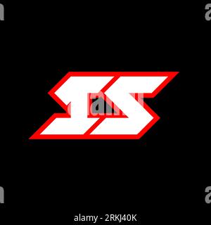IS logo design, initial IS letter design with sci-fi style. IS logo for game, esport, Technology, Digital, Community or Business. I S sport modern Ita Stock Vector