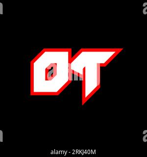 OT logo design, initial OT letter design with sci-fi style. OT logo for game, esport, Technology, Digital, Community or Business. O T sport modern Ita Stock Vector