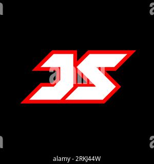 JS logo design, initial JS letter design with sci-fi style. JS logo for game, esport, Technology, Digital, Community or Business. J S sport modern Ita Stock Vector