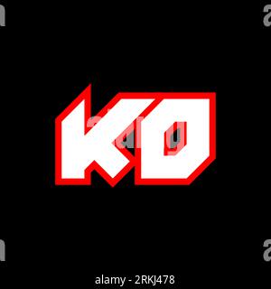 KO logo design, initial KO letter design with sci-fi style. KO logo for game, esport, Technology, Digital, Community or Business. K O sport modern Ita Stock Vector