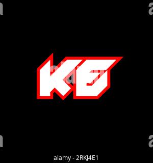 KE logo design, initial KE letter design with sci-fi style. KE logo for game, esport, Technology, Digital, Community or Business. K E sport modern Ita Stock Vector