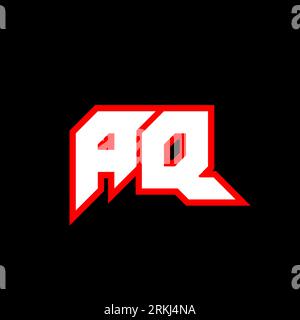 AQ letter logo design on black background. AQ creative initials letter logo concept. aq icon design. AQ white and red letter icon design on black back Stock Vector