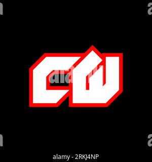 CW logo design, initial CW letter design with sci-fi style. CW logo for game, esport, Technology, Digital, Community or Business. C W sport modern Ita Stock Vector