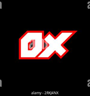 OX logo design, initial OX letter design with sci-fi style. OX logo for game, esport, Technology, Digital, Community or Business. O X sport modern Ita Stock Vector