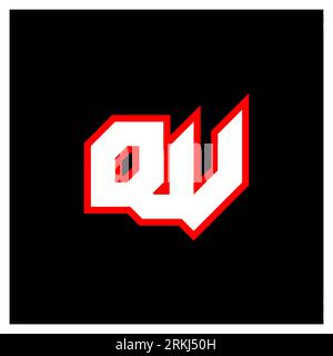 QV logo design, initial QV letter design with sci-fi style. QV logo for game, esport, Technology, Digital, Community or Business. Q V sport modern Ita Stock Vector