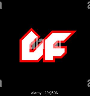 LF logo design, initial LF letter design with sci-fi style. LF logo for game, esport, Technology, Digital, Community or Business. L F sport modern Ita Stock Vector