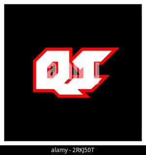 QI logo design, initial QI letter design with sci-fi style. QI logo for game, esport, Technology, Digital, Community or Business. Q I sport modern Ita Stock Vector