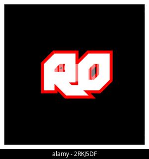 RO logo design, initial RO letter design with sci-fi style. RO logo for game, esport, Technology, Digital, Community or Business. R O sport modern Ita Stock Vector