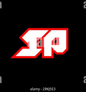 IP logo design, initial IP letter design with sci-fi style. IP logo for game, esport, Technology, Digital, Community or Business. I P sport modern Ita Stock Vector