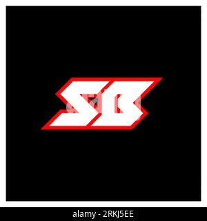 SB logo design, initial SB letter design with sci-fi style. SB logo for game, esport, Technology, Digital, Community or Business. S B sport modern Ita Stock Vector