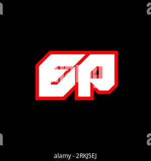 EP logo design, initial EP letter design with sci-fi style. EP logo for game, esport, Technology, Digital, Community or Business. E P sport modern Ita Stock Vector