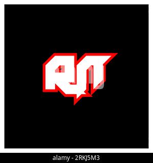 RN logo design, initial RN letter design with sci-fi style. RN logo for game, esport, Technology, Digital, Community or Business. R N sport modern Ita Stock Vector