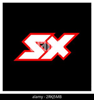 SX logo design, initial SX letter design with sci-fi style. SX logo for game, esport, Technology, Digital, Community or Business. S X sport modern Ita Stock Vector