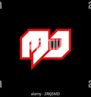 MJ logo design, initial MJ letter design with sci-fi style. MJ logo for game, esport, Technology, Digital, Community or Business. M J sport modern Ita Stock Vector
