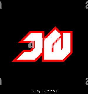 JW logo design, initial JW letter design with sci-fi style. JW logo for game, esport, Technology, Digital, Community or Business. J W sport modern Ita Stock Vector