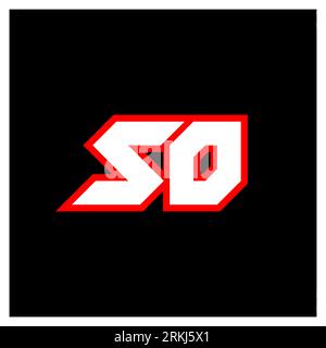 SO logo design, initial SO letter design with sci-fi style. SO logo for game, esport, Technology, Digital, Community or Business. S O sport modern Ita Stock Vector