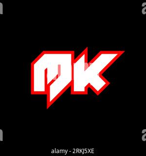 MK logo design, initial MK letter design with sci-fi style. MK logo for game, esport, Technology, Digital, Community or Business. M K sport modern Ita Stock Vector