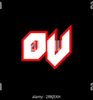 OV logo design, initial OV letter design with sci-fi style. OV logo for game, esport, Technology, Digital, Community or Business. O V sport modern Ita Stock Vector