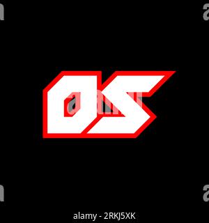 OS logo design, initial OS letter design with sci-fi style. OS logo for game, esport, Technology, Digital, Community or Business. O S sport modern Ita Stock Vector