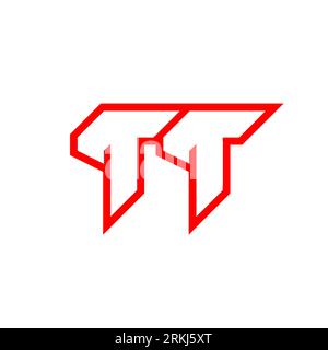 TT logo design, initial TT letter design with sci-fi style. TT logo for game, esport, Technology, Digital, Community or Business. T T sport modern Ita Stock Vector